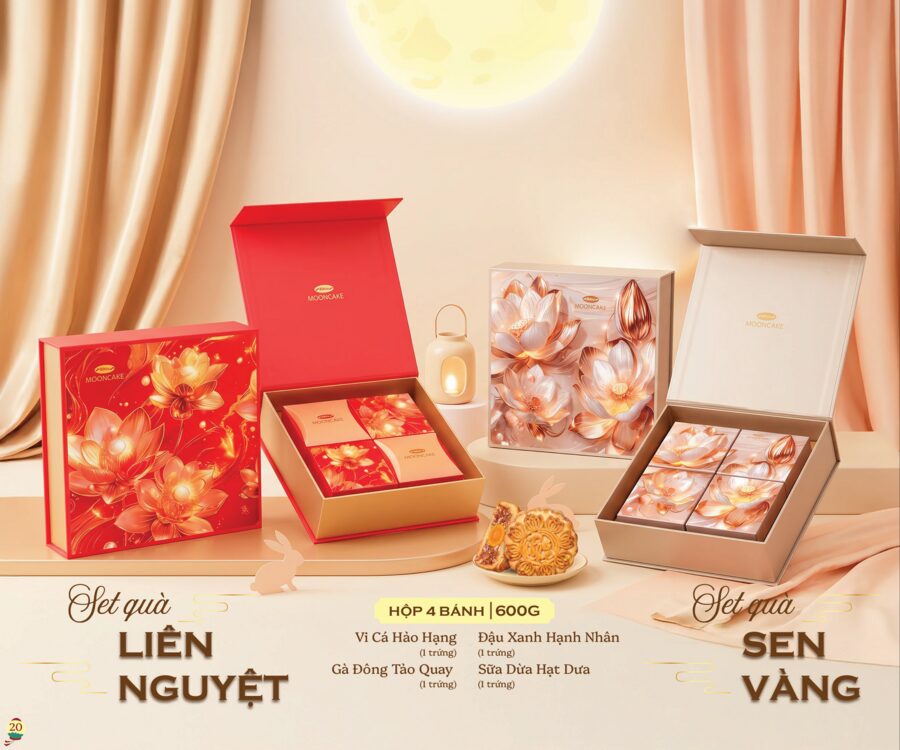 Set quà Liên Nguyệt Bibica 2026 — 600g 4 bánh