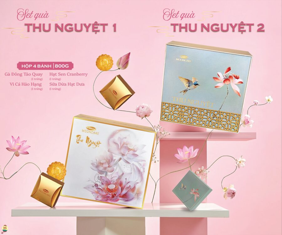 Set quà Thu Nguyệt 1-2 Bibica 2026 — 800g 4 bánh